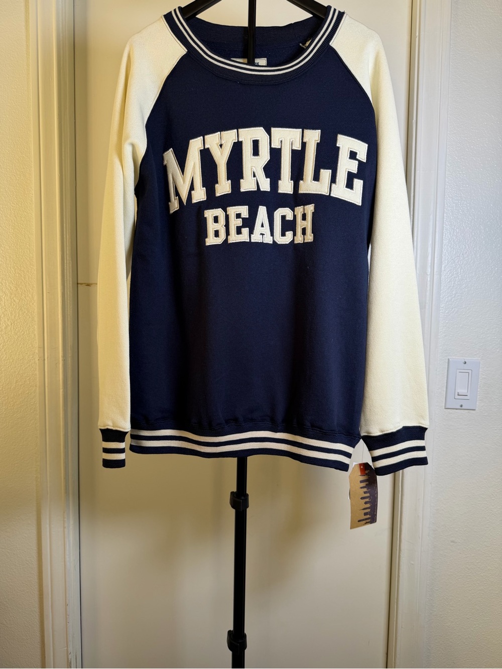 NWT New York Popular Myrtle Beach Varsity Crewneck Sweatshirt Size M